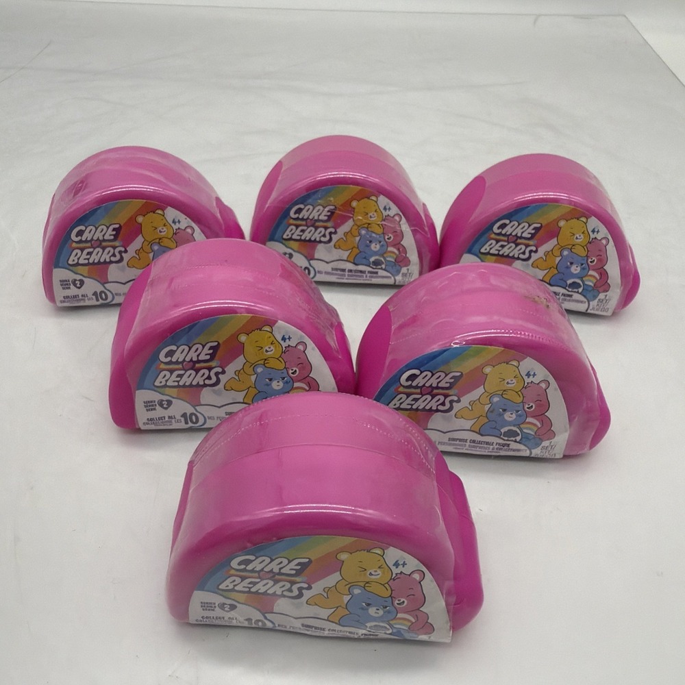 6 Care Bears Surprise Collectible Mystery Mini Figures Pink Kids Toy New!